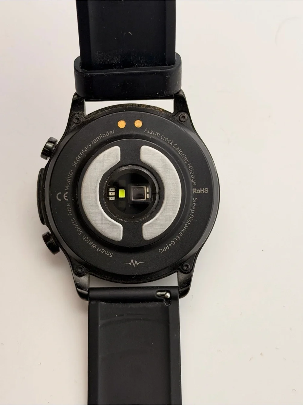 E400 health-tracking Smartwatch, Charger Included, Black, Very Good